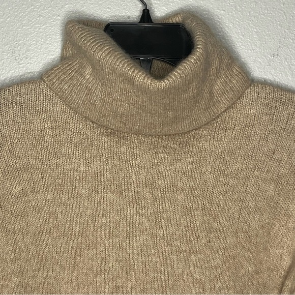 Rails Turtleneck Sweater Wool Cashmere Silk Blend Women Medium Tan Long Sleeve - Picture 2 of 7